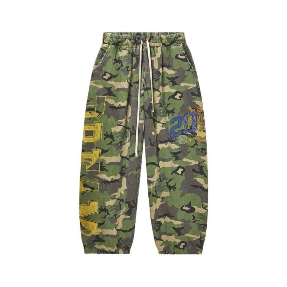 Camouflage Joggers with Graphic Print Camp 2000 Dreams